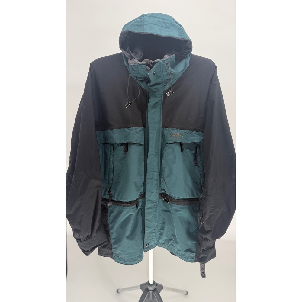 Solstice Microshed Men‎ Parka Coat Green Black Colorblock Winter Ski Jacket XL